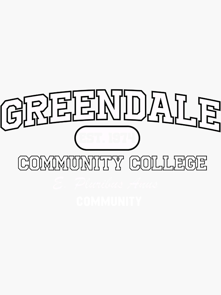 Community Greendale Community College With Motto Sticker For Sale By