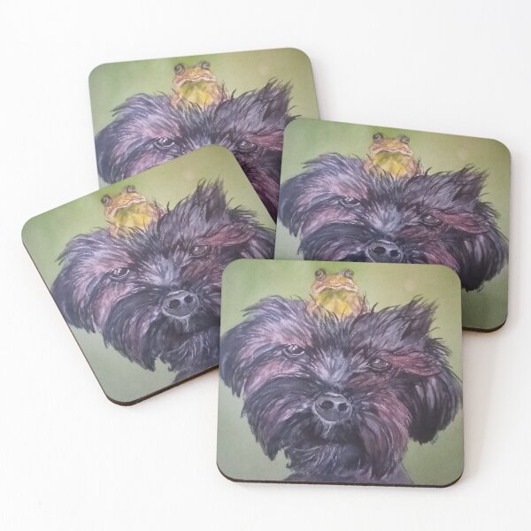Item preview, Shih Tzu dog and Frog Watercolour painting designed and sold by AngelaHart1.