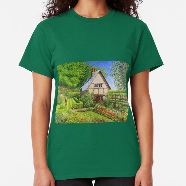 Spring Flowers in a English Cottage Garden Classic T-Shirt