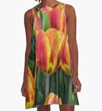 Orange Tulips on Cape Ann A-Line Dress