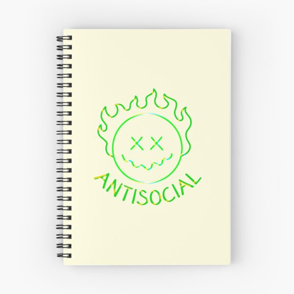 Item preview, antisocial emoji on flames  designed and sold by Beeroclock.