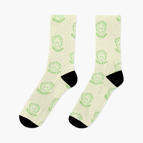 Item preview, antisocial emoji on flames  designed and sold by Beeroclock.
