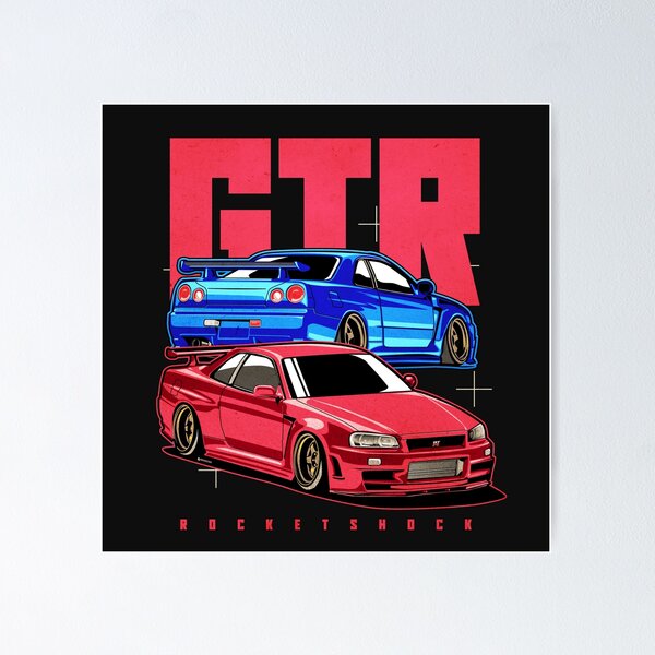 Fast and furious Skyline GTR R34 Poster for Sale by MOTOSHIFT