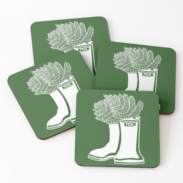Item preview, Fern White Lineart Rain Boot  designed and sold by Krystal  Thomas.