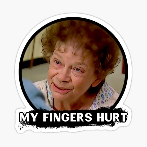 "My Fingers Hurt Essentia" Sticker for Sale by bushernashowny Redbubble