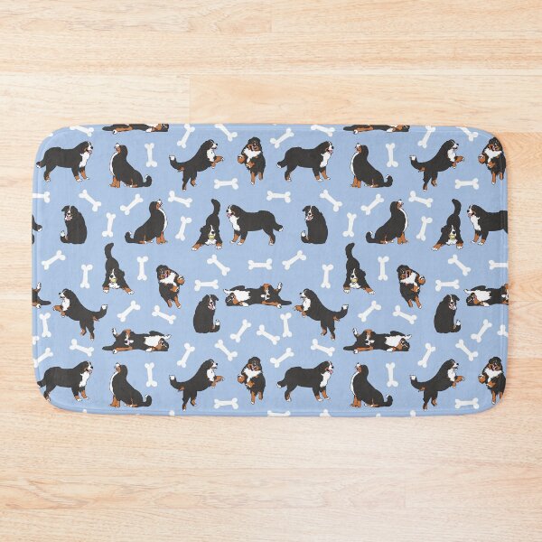 Item preview, Playing Bernese Mountain Dog - Blue Background designed and sold by Lulupainting.
