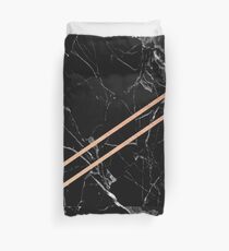 Black Marble & Rose Gold Duvet Cover