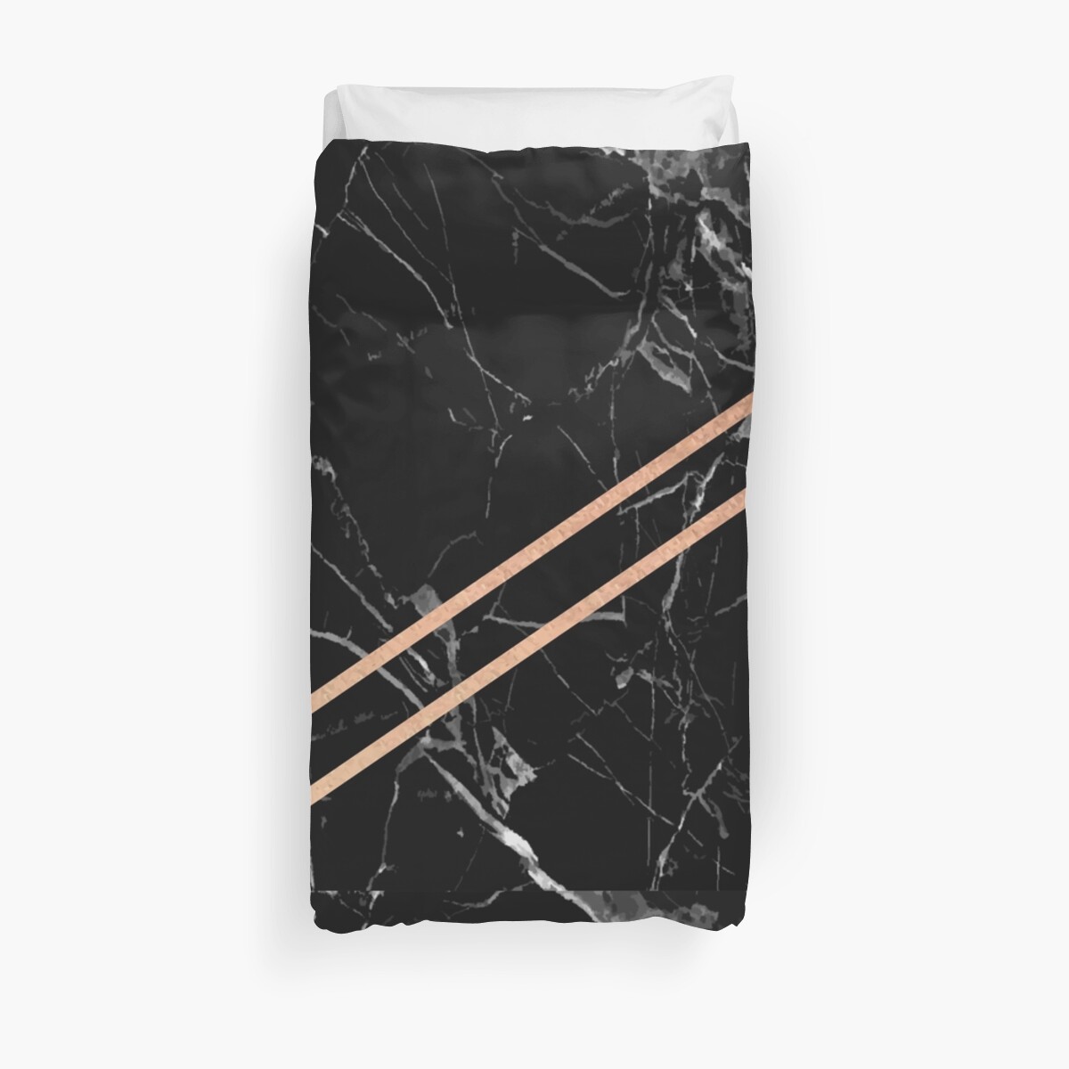 "Black Marble & Rose Gold " Duvet Covers by Flexiblepeople Redbubble