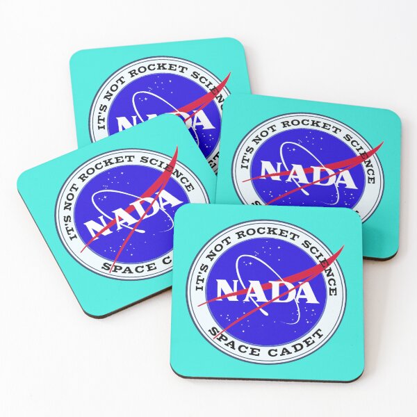 Item preview, NADA - NASA Space Cadet logo on badge with the motto, It's not rocket science. At the center is the spanish word for nothing, NADA. designed and sold by the-other-joe.