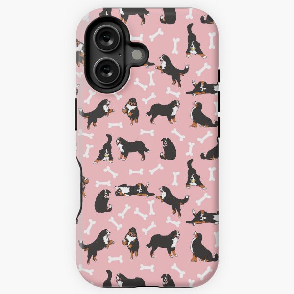 Item preview, Playing Bernese Mountain Dog - Pink Background designed and sold by Lulupainting.