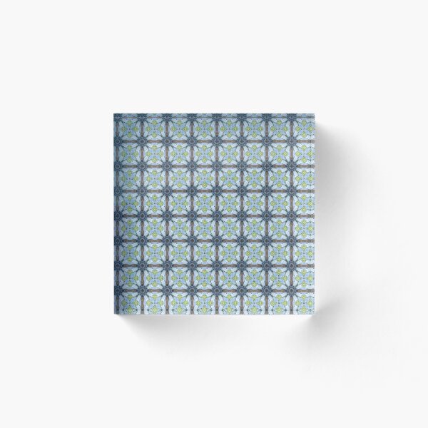 Item preview, Moraea ciliata 1.11 - Blue and Yellow Cross Floral Pattern designed and sold by FRLF.
