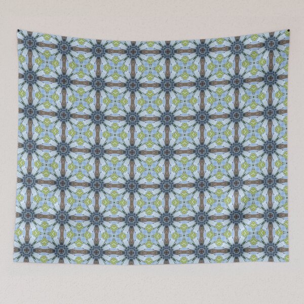 Item preview, Moraea ciliata 1.11 -  Blue and Yellow  Cross Floral Pattern designed and sold by FRLF.