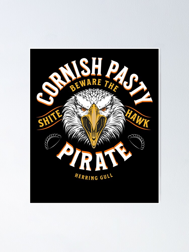 "Cornish Pasty Pirate, Funny Thieving Herring Gull" Poster for Sale by