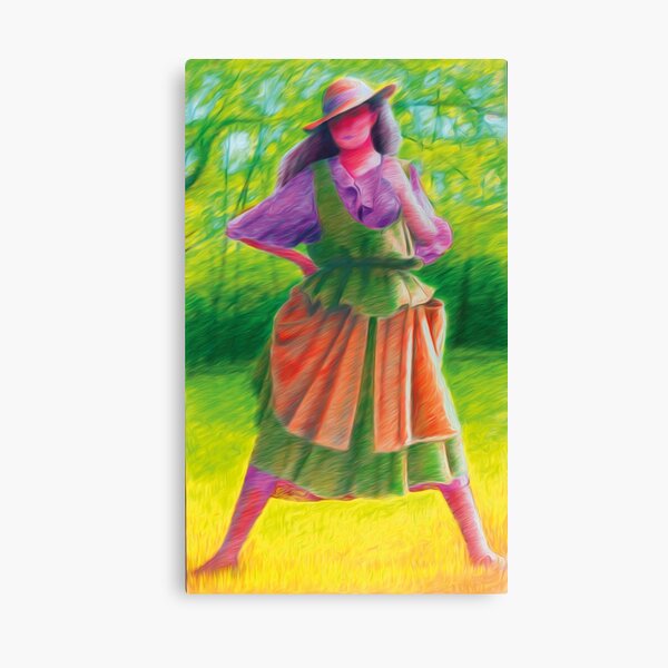 Summer Country Lady wearing Straw Hat Canvas Print
