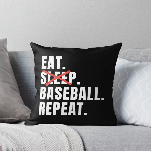 Item preview, Eat Sleep Baseball Repeat Funny Baseball Saying Sticker designed and sold by janlzmaude.