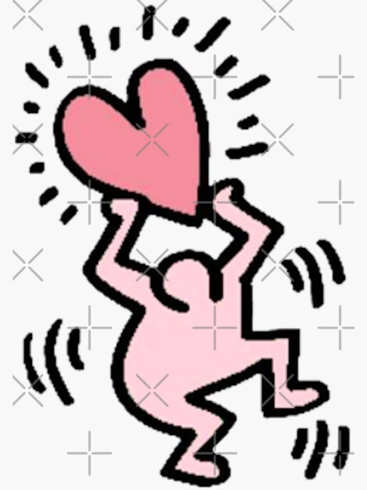 Imagen 3 de 3, Pegatina con la obra Lindo hombrecito rosado bailando, diseñada y vendida por BeauBeauxox.