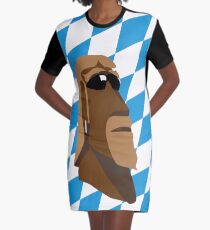 Bavarian Moai Rocker Graphic T-Shirt Dress