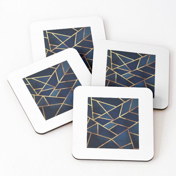 Item preview, Navy Gold Stone Geometric PillowNavy Gold Stone Geometric designed and sold by WhiteHusdon.