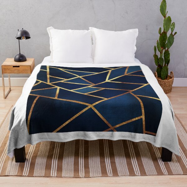 Item preview, Navy Gold Stone Geometric PillowNavy Gold Stone Geometric designed and sold by WhiteHusdon.