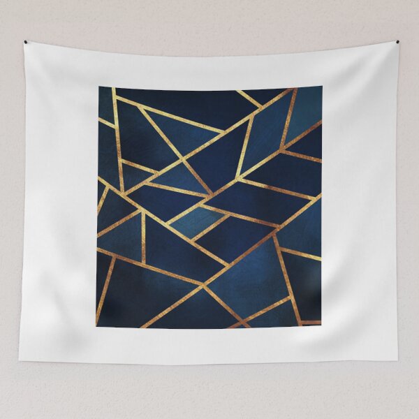 Item preview, Navy Gold Stone Geometric PillowNavy Gold Stone Geometric designed and sold by WhiteHusdon.