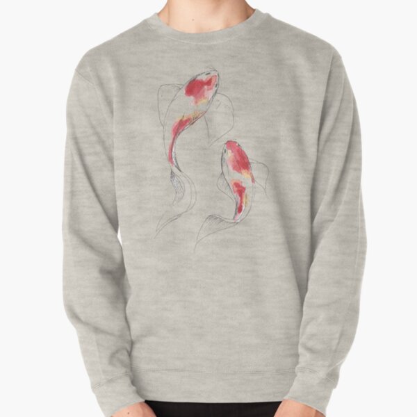 Watercolor Koi Fish Pullover Sweatshirt