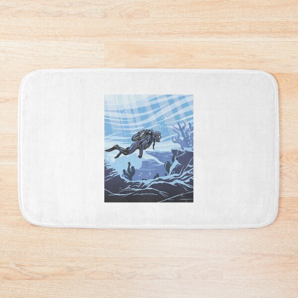 Item preview, Diver underwater, Ocean, Swimming, Scuba diving, Marine life designed and sold by KimmieBap.