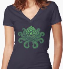 Hoptopus Women's Fitted V-Neck T-Shirt