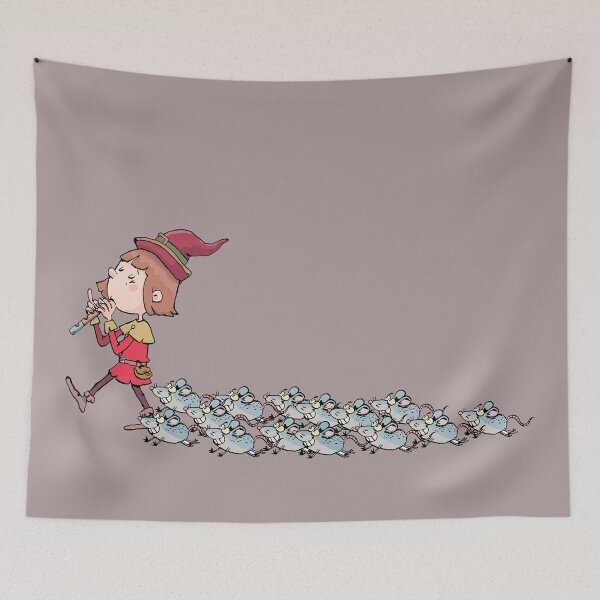 Item preview, boy plays the magic flute and the mice that follow him designed and sold by duxpavlic.