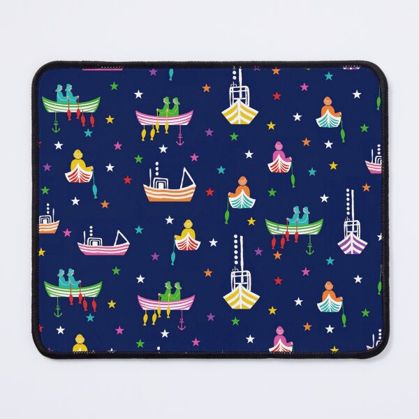 Item preview, Rainbow fishing boats, Nordic winter night designed and sold by MagentaRose.