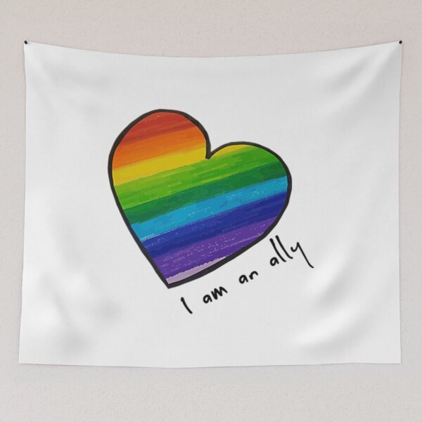 Item preview, LGBTQ I am an Ally  Pride Rainbow Heart  designed and sold by EdwardSamuels.