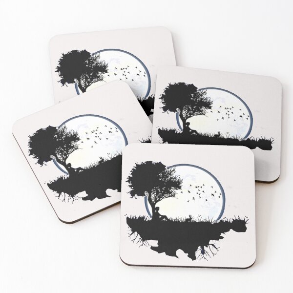 Item preview, Moon tree woman rabbit and birds Art designed and sold by BEAUTY ⭐⭐⭐⭐⭐.