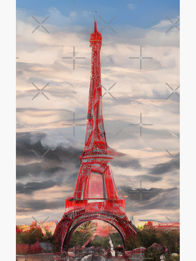 Disover Eiffel tower Paris France painting Premium Matte Vertical Poster