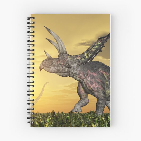 Item preview, Dinosaur Pentaceratops in a landscape at sunset designed and sold by MIRO3D.