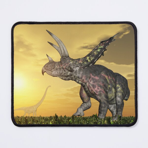 Item preview, Dinosaur Pentaceratops in a landscape at sunset designed and sold by MIRO3D.