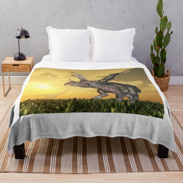 Item preview, Dinosaur Pentaceratops in a landscape at sunset designed and sold by MIRO3D.