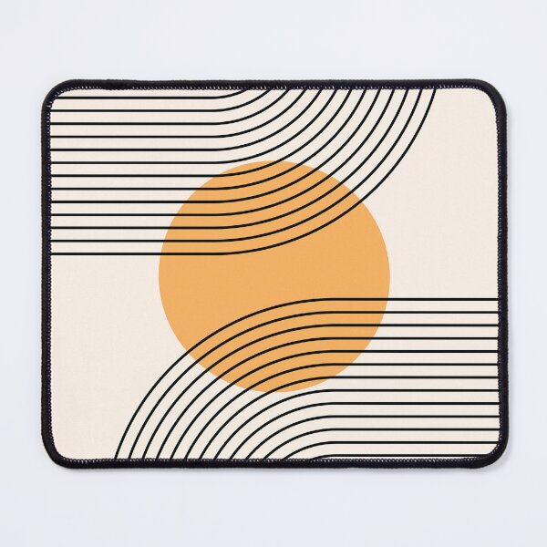 Item preview, Geometric Lines Sun Rainbow 1 in Black Beige Gold designed and sold by nineFlorals.