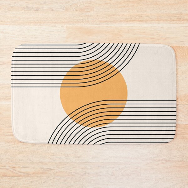 Item preview,  Geometric Lines Sun Rainbow 1 in Black Beige Gold designed and sold by nineFlorals.