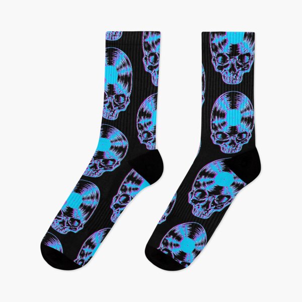 Item preview, House Music Glitch Optical Illusion EDM Rave DJ Skull LP designed and sold by GrandeDuc.