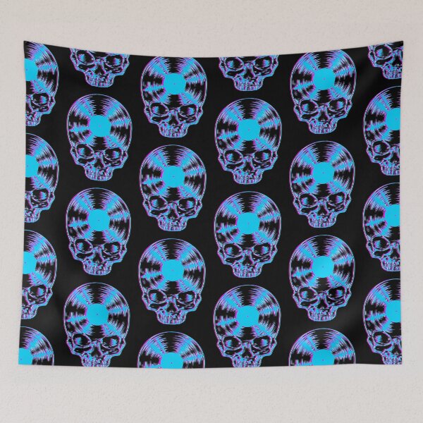 Item preview, House Music Glitch Optical Illusion EDM Rave DJ Skull LP designed and sold by GrandeDuc.