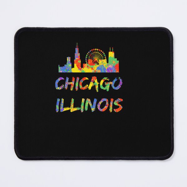 Artikelvorschau, SKYLINE-GRAFIK VON CHICAGO ILLINOIS BUNTE SKYLINE VON CHICAGO entworfen und verkauft von sobriowslen.