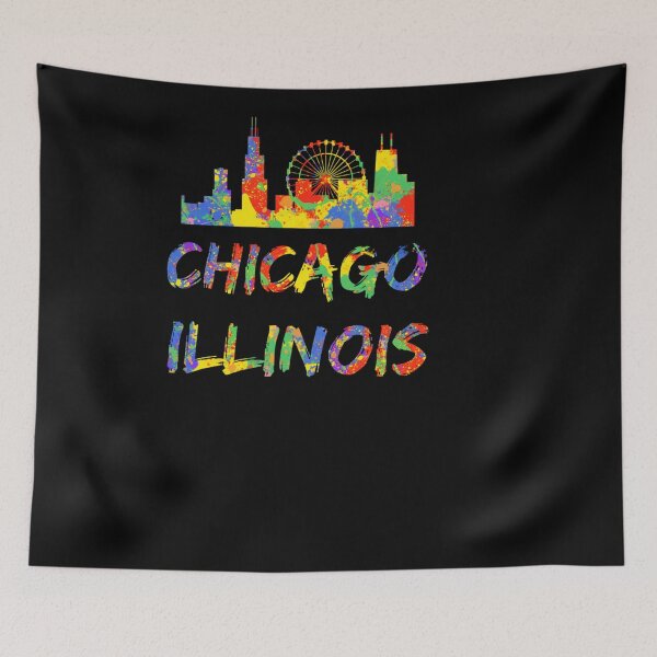 Item preview, CHICAGO ILLINOIS SKYLINE ARTWORK COLORFUL CHICAGO SKYLINE designed and sold by sobriowslen.