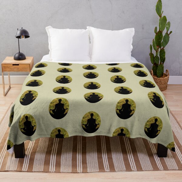 Item preview, Spiritual Meditation Pose Yellow Green Circles Abstract designed and sold by AMSonArt.