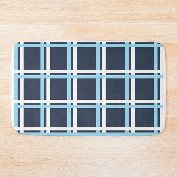 Item preview, Navy Blue White Checkered Pattern designed and sold by Nisha Prabhu.