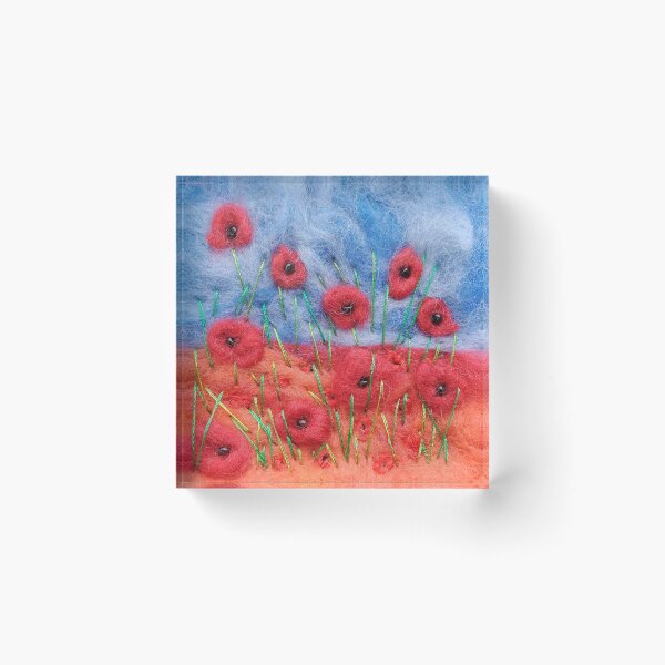 Item preview, Poppies Felted Textile Art designed and sold by Wendy Early Textile Art.