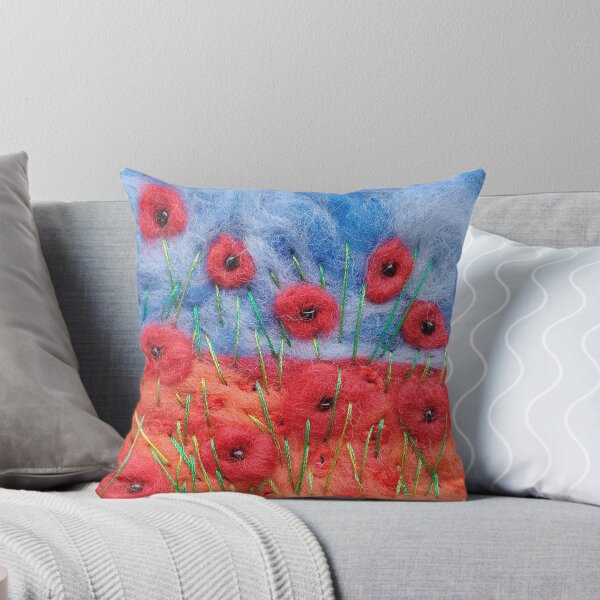 Item preview, Poppies Felted Textile Art designed and sold by Wendy Early Textile Art.