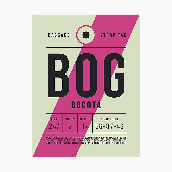 Item preview, Luggage Tag E - BOG Bogota Colombia designed and sold by VoodooCircus.