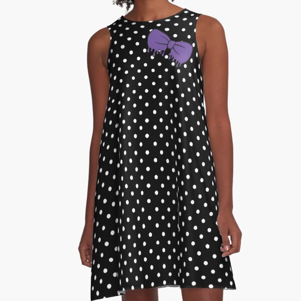 Purple Drippy Bow A-Line Dress