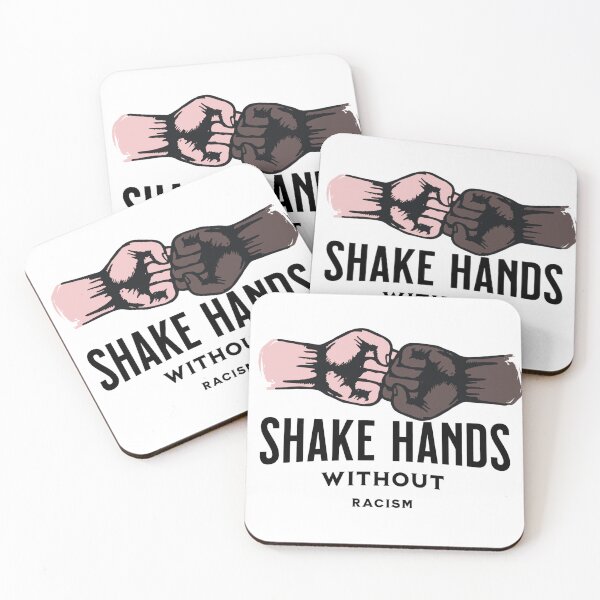 Item preview, Handshake without racism design, funny handshake phrase designed and sold by Tarikbouchmal.