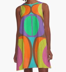 Mod Eyes In The Wood Psychedelic Design A-Line Dress
