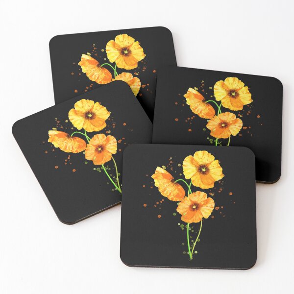 Item preview, California Poppies Watercolor Flowers Wildflowers Orange designed and sold by BibrasNatkho.